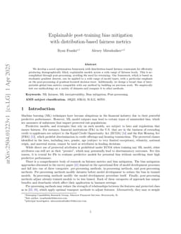 Explainable post-training bias mitigation with distribution-based fairness metrics
