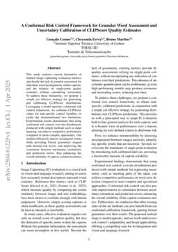 A Conformal Risk Control Framework for Granular Word Assessment and Uncertainty Calibration of CLIPScore Quality Estimates
