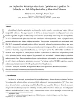 An Explainable Reconfiguration-Based Optimization Algorithm for Industrial and Reliability-Redundancy Allocation Problems