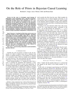 On the Role of Priors in Bayesian Causal Learning
