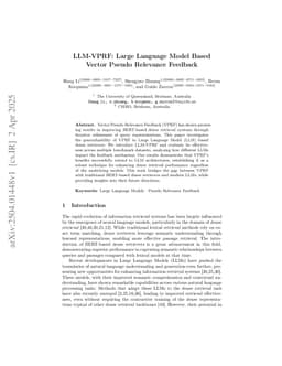 LLM-VPRF: Large Language Model Based Vector Pseudo Relevance Feedback
