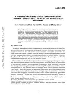A Prefixed Patch Time Series Transformer for Two-Point Boundary Value Problems in Three-Body Problems