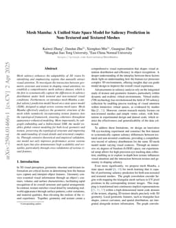 Mesh Mamba: A Unified State Space Model for Saliency Prediction in Non-Textured and Textured Meshes