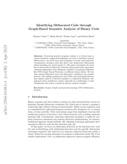 Identifying Obfuscated Code through Graph-Based Semantic Analysis of Binary Code