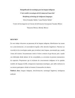 Redefining technology for indigenous languages