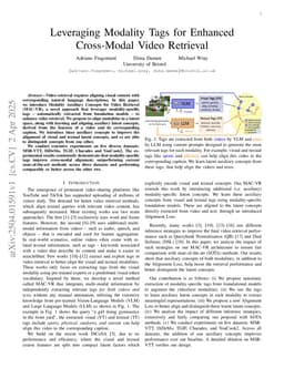 Leveraging Modality Tags for Enhanced Cross-Modal Video Retrieval