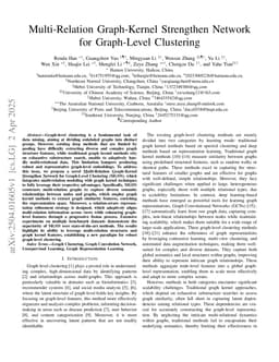 Multi-Relation Graph-Kernel Strengthen Network for Graph-Level Clustering