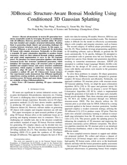 3DBonsai: Structure-Aware Bonsai Modeling Using Conditioned 3D Gaussian Splatting