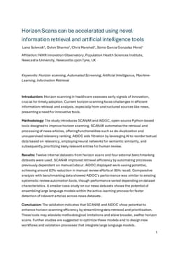 Horizon Scans can be accelerated using novel information retrieval and artificial intelligence tools