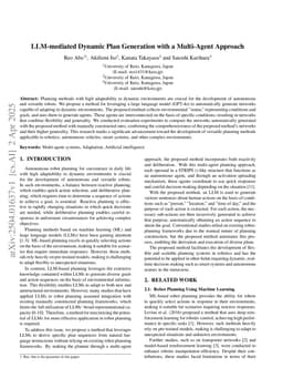 LLM-mediated Dynamic Plan Generation with a Multi-Agent Approach
