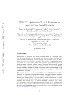 STRAUSS: Sonification Tools & Resources for Analysis Using Sound Synthesis