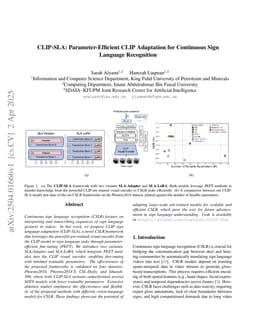 CLIP-SLA: Parameter-Efficient CLIP Adaptation for Continuous Sign Language Recognition