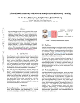 Anomaly Detection for Hybrid Butterfly Subspecies via Probability Filtering