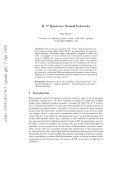 K-P Quantum Neural Networks