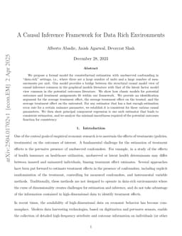 A Causal Inference Framework for Data Rich Environments