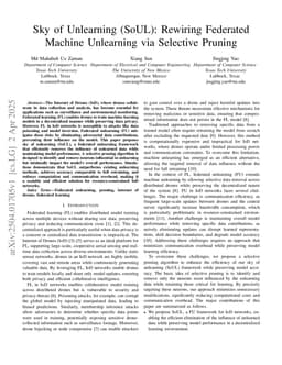 Sky of Unlearning (SoUL): Rewiring Federated Machine Unlearning via Selective Pruning