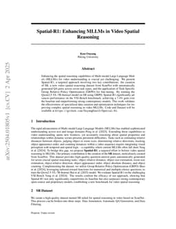 SpaceR: Reinforcing MLLMs in Video Spatial Reasoning