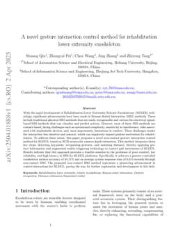 A novel gesture interaction control method for rehabilitation lower extremity exoskeleton