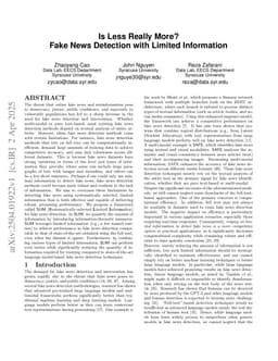 Is Less Really More? Fake News Detection with Limited Information