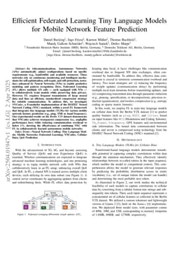 Efficient Federated Learning Tiny Language Models for Mobile Network Feature Prediction