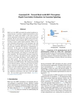 Toward Real-world BEV Perception: Depth Uncertainty Estimation via Gaussian Splatting