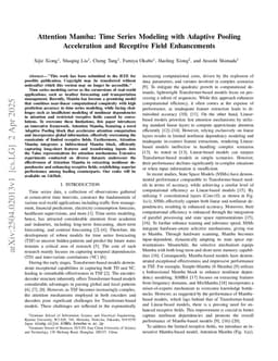 Attention Mamba: Time Series Modeling with Adaptive Pooling Acceleration and Receptive Field Enhancements
