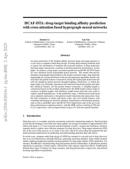 HCAF-DTA: drug-target binding affinity prediction with cross-attention fused hypergraph neural networks