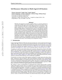 Self-Resource Allocation in Multi-Agent LLM Systems