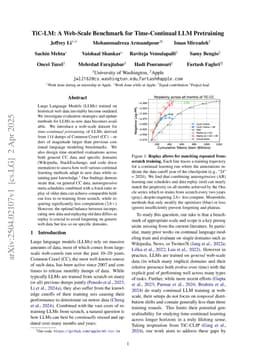 TiC-LM: A Web-Scale Benchmark for Time-Continual LLM Pretraining