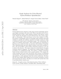 Graph Analytics for Cyber-Physical System Resilience Quantification