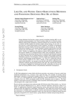Like Oil and Water: Group Robustness Methods and Poisoning Defenses May Be at Odds