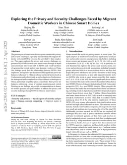 Exploring the Privacy and Security Challenges Faced by Migrant Domestic Workers in Chinese Smart Homes