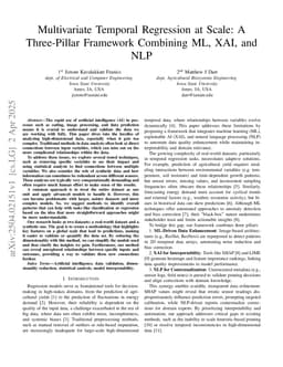 Multivariate Temporal Regression at Scale: A Three-Pillar Framework Combining ML, XAI, and NLP
