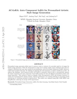 AC-LoRA: Auto Component LoRA for Personalized Artistic Style Image Generation
