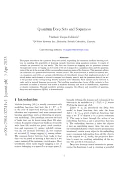 Quantum Deep Sets and Sequences