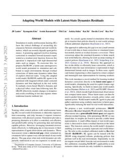 Adapting World Models with Latent-State Dynamics Residuals
