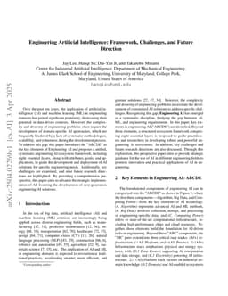 Engineering Artificial Intelligence: Framework, Challenges, and Future Direction