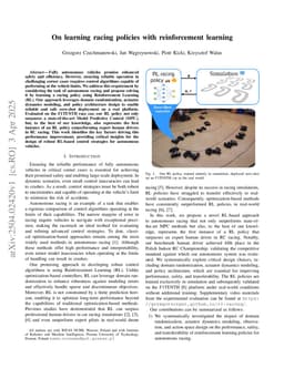 On learning racing policies with reinforcement learning