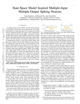 State-Space Model Inspired Multiple-Input Multiple-Output Spiking Neurons