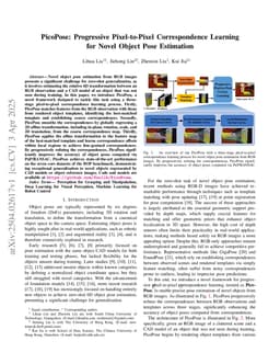PicoPose: Progressive Pixel-to-Pixel Correspondence Learning for Novel Object Pose Estimation