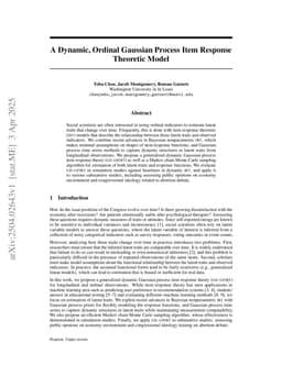 A Dynamic, Ordinal Gaussian Process Item Response Theoretic Model
