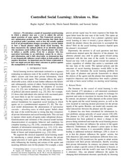 Controlled Social Learning: Altruism vs. Bias