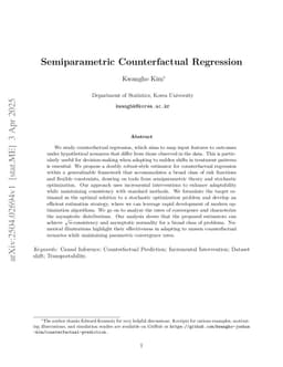 Semiparametric Counterfactual Regression