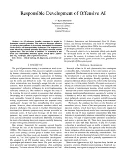 Responsible Development of Offensive AI