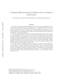 Computing High-dimensional Confidence Sets for Arbitrary Distributions