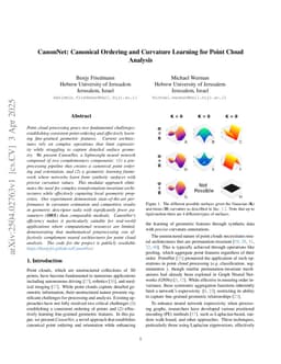 CanonNet: Canonical Ordering and Curvature Learning for Point Cloud Analysis