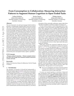 From Consumption to Collaboration: Measuring Interaction Patterns to Augment Human Cognition in Open-Ended Tasks