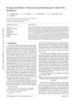 Scraping the Shadows: Deep Learning Breakthroughs in Dark Web Intelligence
