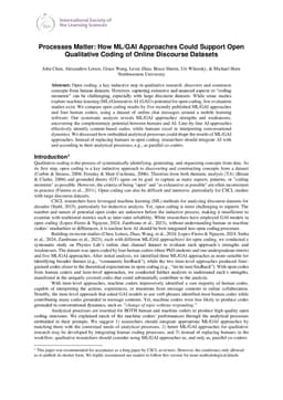 Processes Matter: How ML/GAI Approaches Could Support Open Qualitative Coding of Online Discourse Datasets