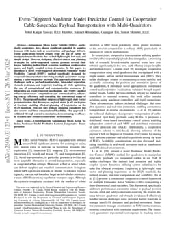 Event-Triggered Nonlinear Model Predictive Control for Cooperative Cable-Suspended Payload Transportation with Multi-Quadrotors